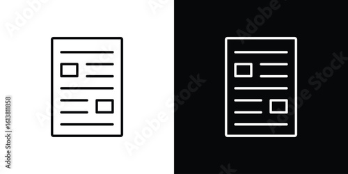 News feed icon in line shapes, thin line design vector illustration