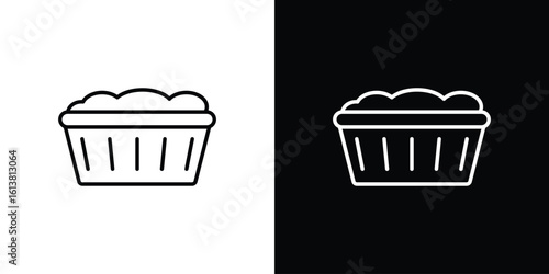 laundry hamper icon in line shapes, thin line design vector illustration