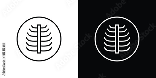 Human Ribs icon in line shapes, thin line design vector illustration