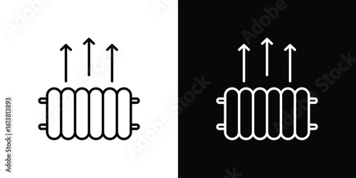 Heat icon in line shapes, thin line design vector illustration