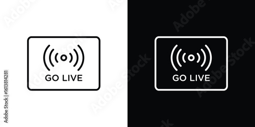 Go live icon in line shapes, thin line design vector illustration