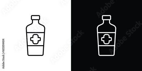 Gin icon in line shapes, thin line design vector illustration