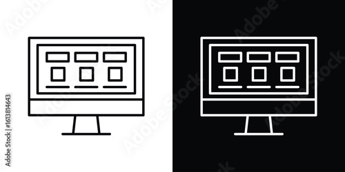 Front end icon in line shapes, thin line design vector illustration