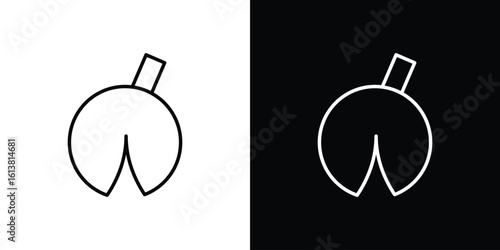 Fortune cookie icon in line shapes, thin line design vector illustration