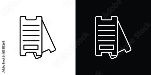 Eticket icon in line shapes, thin line design vector illustration