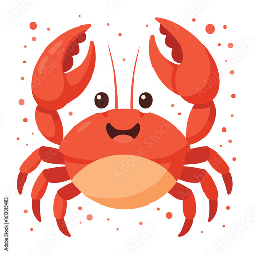 crab cartoon isolated on white. Vector