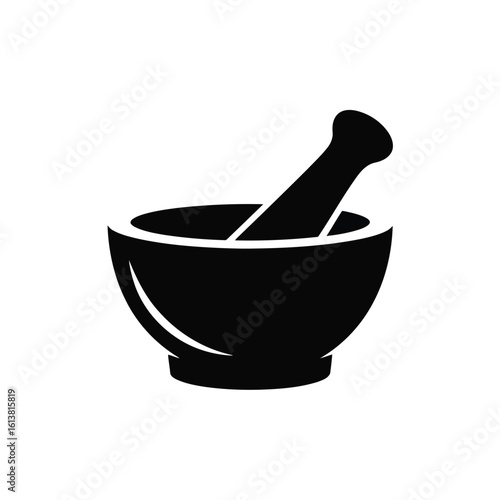 Vector illustration of Pestle and Mortar Icon:  A Simple, Versatile Symbol
