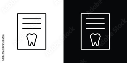 Dental X ray icon in line shapes, thin line design vector illustration