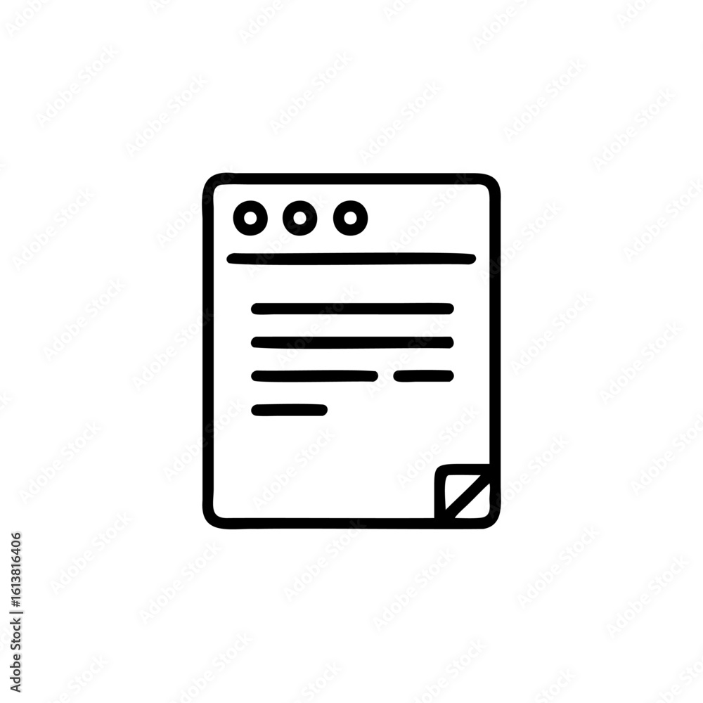 Outline icon a document with lines circles paper form Outline icon a document with lines circles paper form