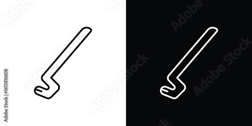 Crowbar icon in line shapes, thin line design vector illustration