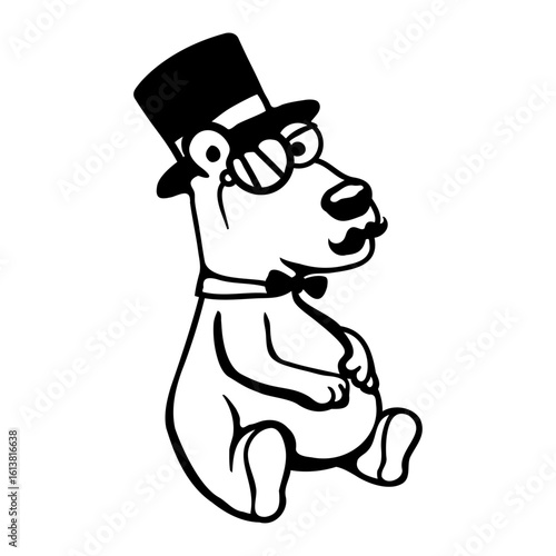 Bear Sir Gentleman Mr. rich Monocle Glasses Top Hat