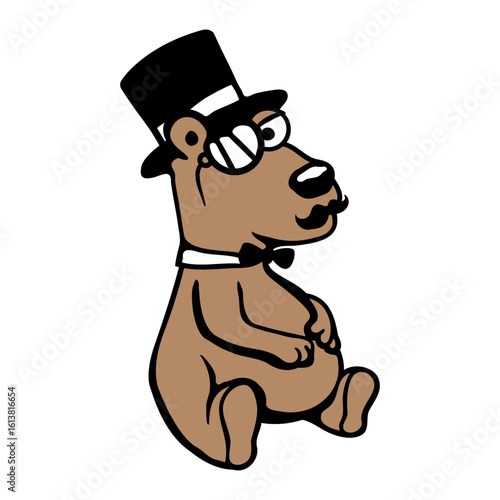 Bear Sir Gentleman Mr. rich Monocle Glasses Top Hat