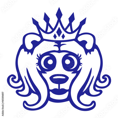 Bear Queen Princess Crown Long Hair Ruler Royal Hat