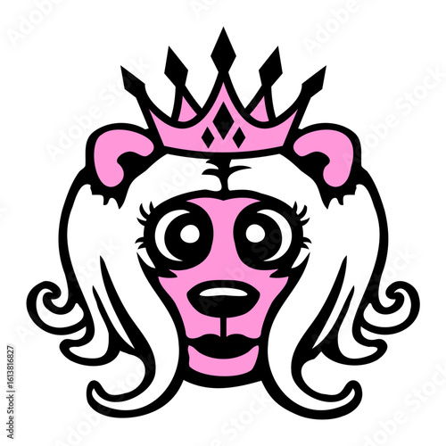 Bear Queen Princess Crown Long Hair Ruler Royal Hat