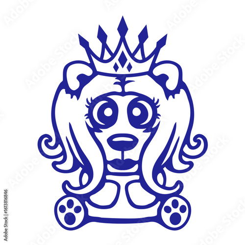 Bear Queen Princess Crown Long Hair Ruler Royal Hat