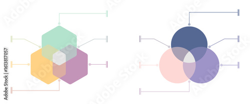 venn diagram 3 step with callout for label, vector illustration isolated on white background.
