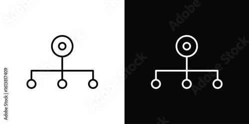 classification icon in line shapes, thin line design vector illustration