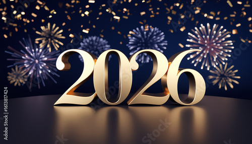 Happy new year 2026 gold realistic