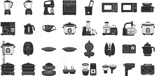 Kitchen Appliance Icons Silhouette Pack