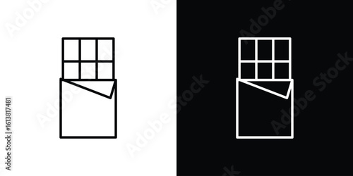 Chocolate icon in line shapes, thin line design vector illustration