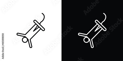 Bungee jumping icon in line shapes, thin line design vector illustration