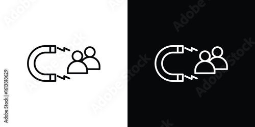 Attraction icon in line shapes, thin line design vector illustration