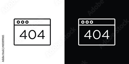 404 Error icon in line shapes, thin line design vector illustration