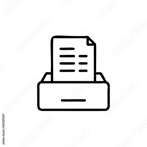 Outline icon a receipt in a document holder paper