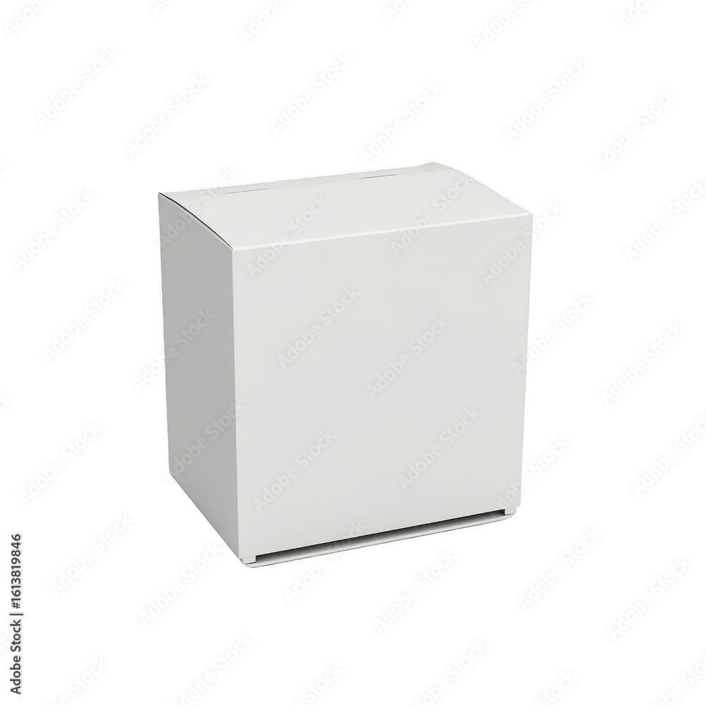 Fototapeta premium Blank white cardboard box isolated on black background.