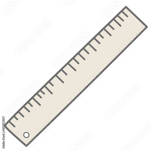Straight measuring ruler in minimal design, suitable for school, drafting, or office tools.
