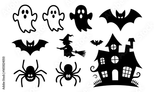 halloween icons set