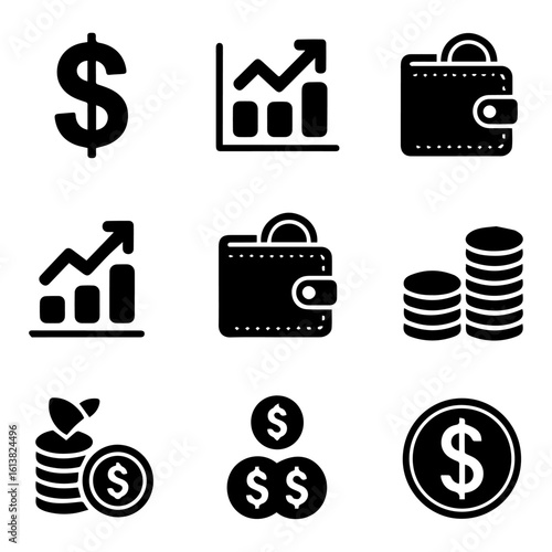 finance icons set