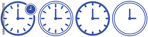 Clock and Time Icon Set – Outline Vector Symbols for Stopwatch, Timer, and Alarm Concepts