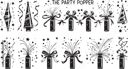 Black and white vector silhouette of a phoenix isolated on transparent background