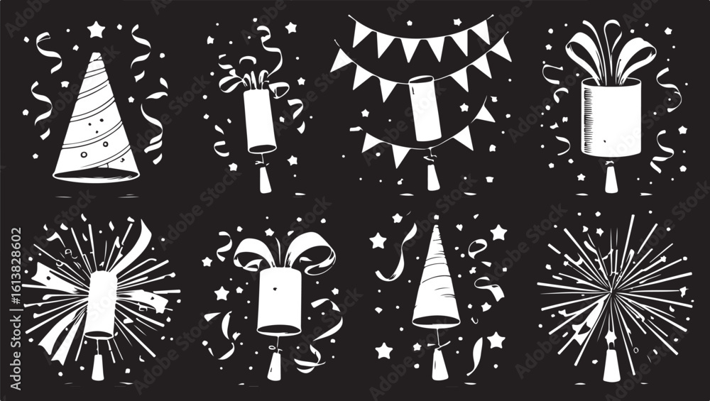 Fototapeta premium Black and white phoenix silhouette isolated on transparent background