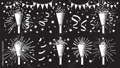 Black and white vector silhouette of a phoenix isolated on transparent background