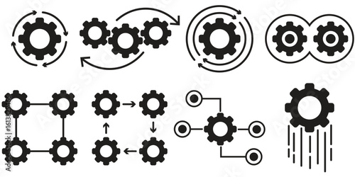 Operations and Efficiency Icon Pack – Line Style Symbols for Business Process