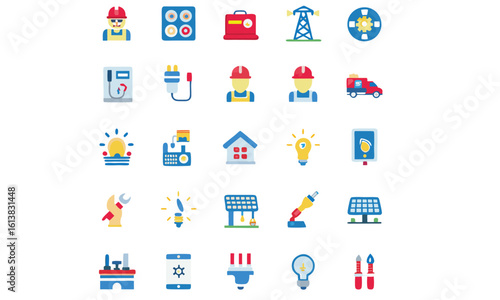 Electrical Plug, Socket And Energy Icons