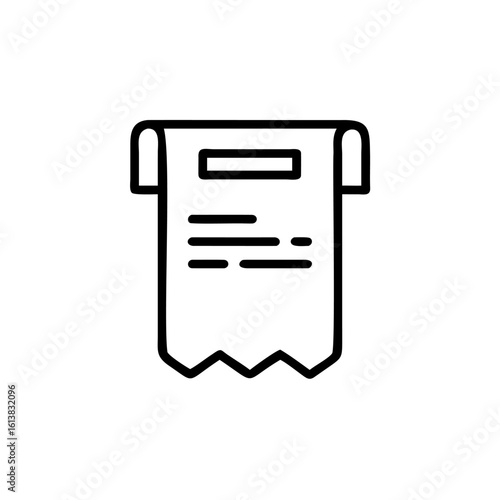Outline icon a purchase order form with text lines document paper