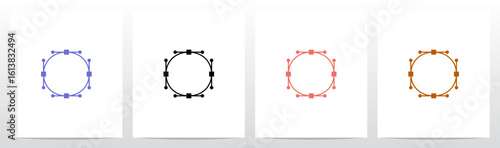 Path Pen Tool Anchor Bezier Letter Initial Logo Design O