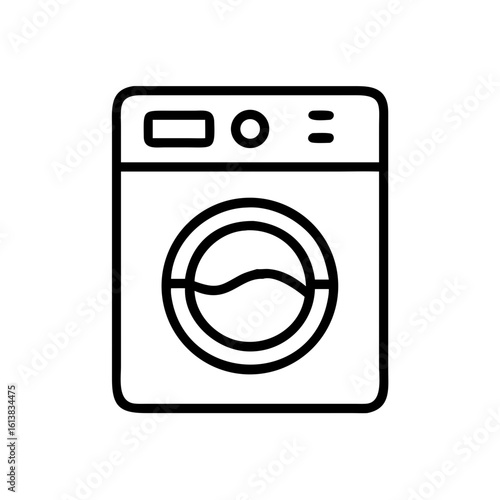 Washing machine icon on a white background for laundry appliance concept