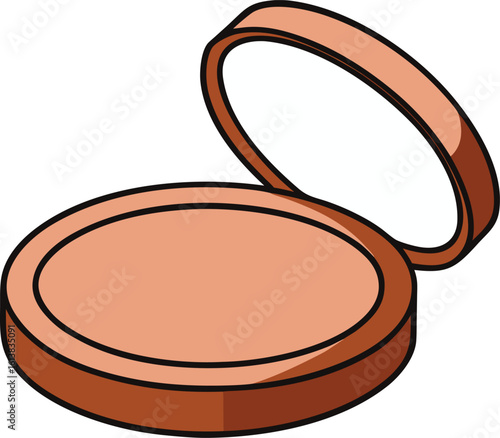 round makeup compact closed vector illustration on transparent background
