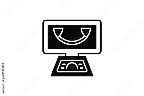 Ultrasound Machine Medical Imaging Diagnostic Equipment for Pregnancy and Healthcare Silhouette medical ultrasound machine depicted bold