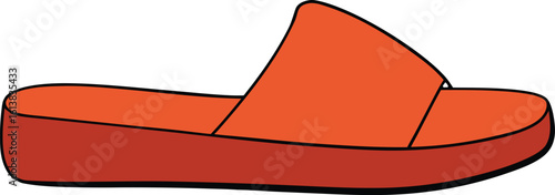 slip on sandals side view vector illustration on transparent background