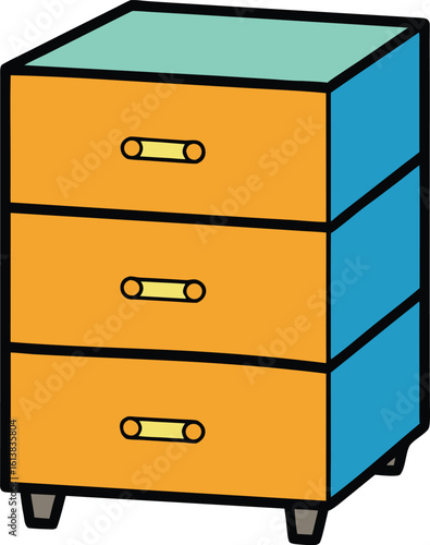 stackable storage drawers vector illustration on transparent background