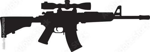 Assault Rifle Vector Illustration for Military and Tactical Related Themes