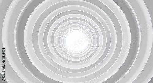 Abstract tunnel of concentric rings, leading towards a bright white center.