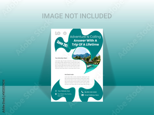 Modern Creative Eye-catching Travel Vacation Flyer Design Template