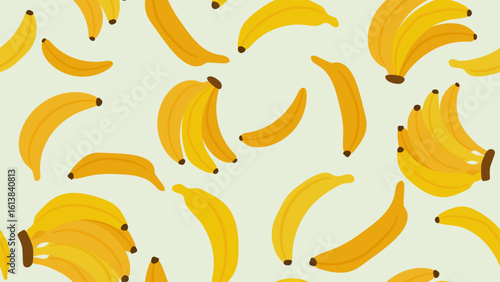 Seamless pattern with bananas vector illustration. background, backdrop, card, wallpaper