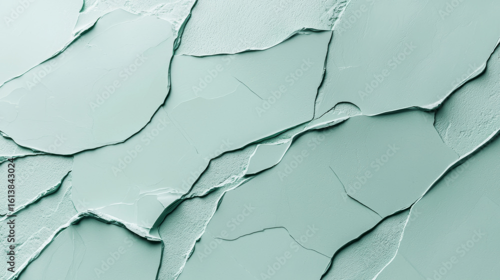 Organic stone texture in pale mint green with layered cracked surface creating calm and natural abstract background Organic stone texture in pale mint green with layered cracked surface creating calm and natural abstract background